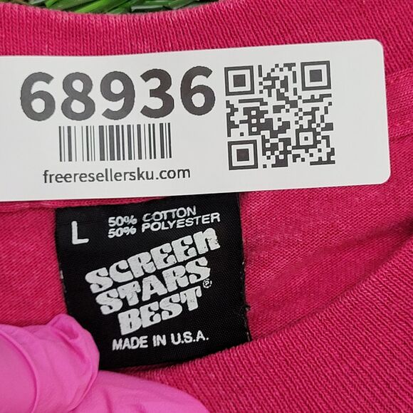 Vintage 80s Screen-Stars Shirt Womens Large 20x25 Pink - Picture 8 of 12